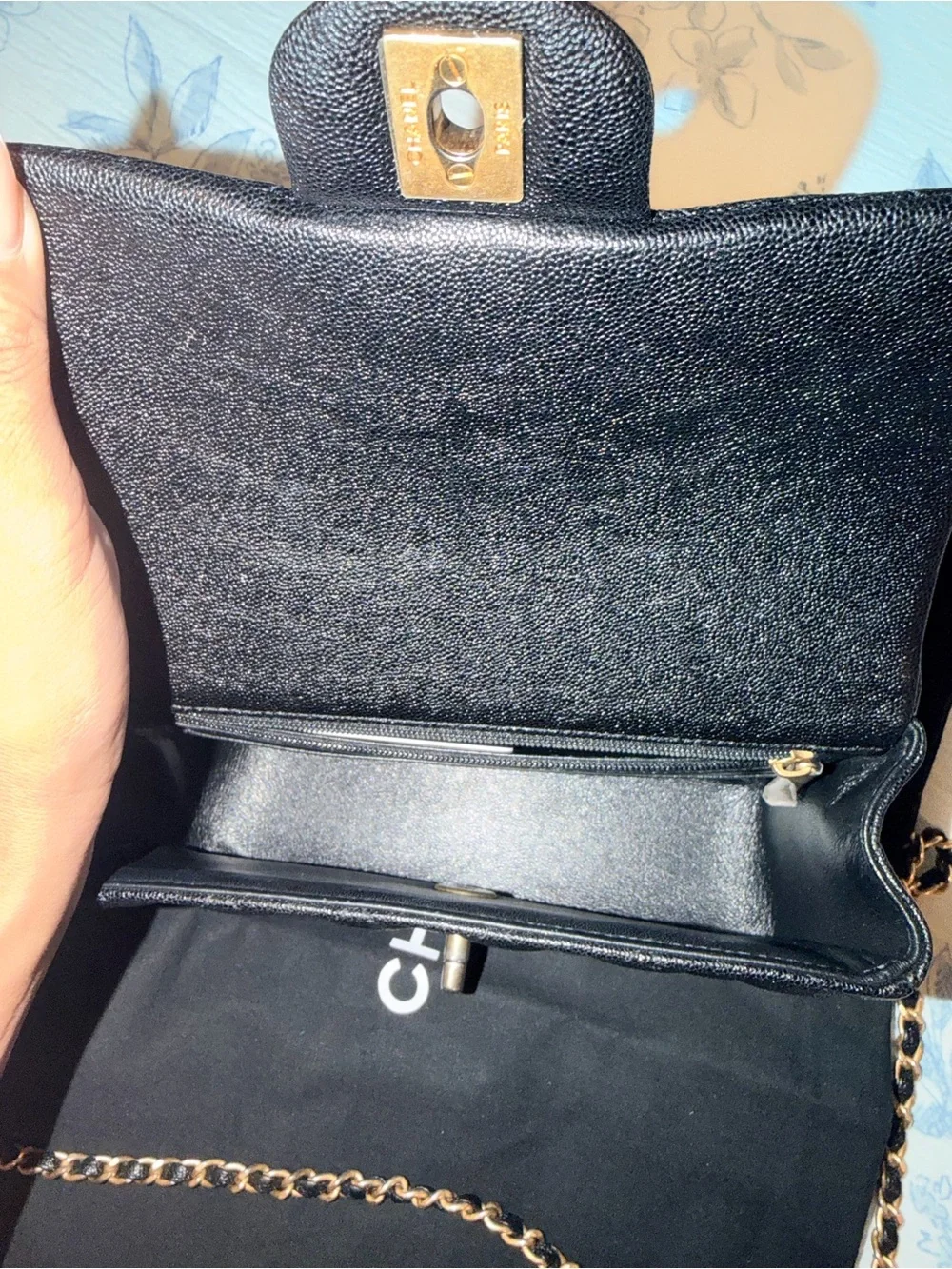 Chanel Mini Top handle Caviar Flap Bag